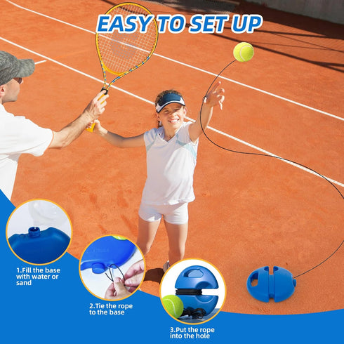 Kids Tennis Rackets 2 Pack with Rebound Balls, Size 19" & 21" for Beginners