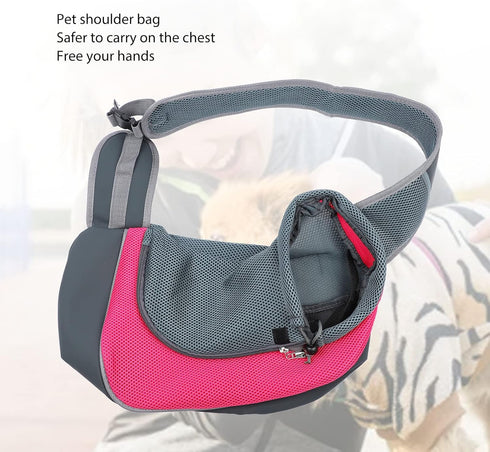 Hands Free Dog and Cat Sling Carrier, Breathable Mesh Safe Pet Papoose Bag for Small Dogs Cats, Travel Puppy Carrier