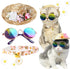 Hawaiian Costume for Pet, Summer Bandanna & Hat with Sunglasses for Pet