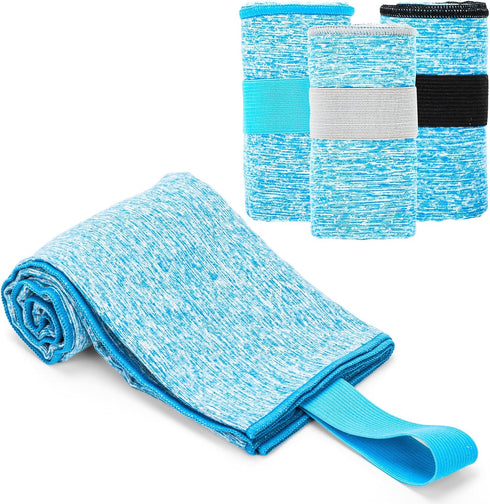 KISS QUEEN 3 Pack Towel(3 Pack(Blue)) Microfiber Gym Towel Quick Dry Sweat Towels Women Men Lightweight Running Cycling