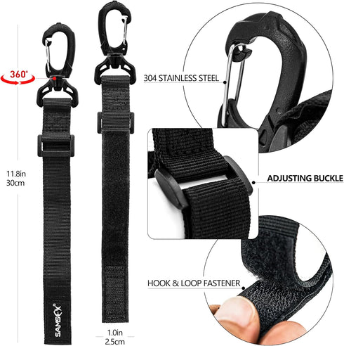 SAMSFX Adjustable Kayak Paddle Holder, Paddle Board Accessories, Inflatable Boat Paddle Storage, 4PCS Pack