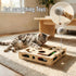 Pniotra Cat Nail File Enrichment Box with Bell Ball & Sandpaper Inside, Cat Scratch Puzzle Enrichment Box, Stress Free