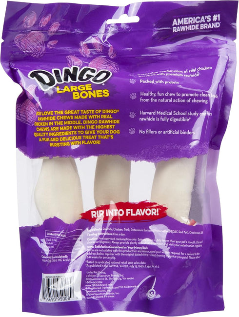 Dingo Rawhide Bone, Large, 3-Count