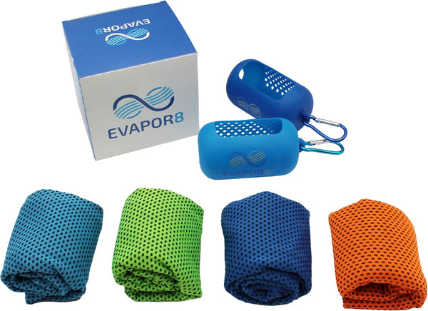 Evapor8 Cooling Towels - Instant Heat Relief & Sweat Towel - Reusable
