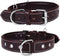 Reflective Genuine Leather Dog Collar, Stellar Series, Soft Padding, Handmade, Safe for Night Walking, XL (Fit Neck