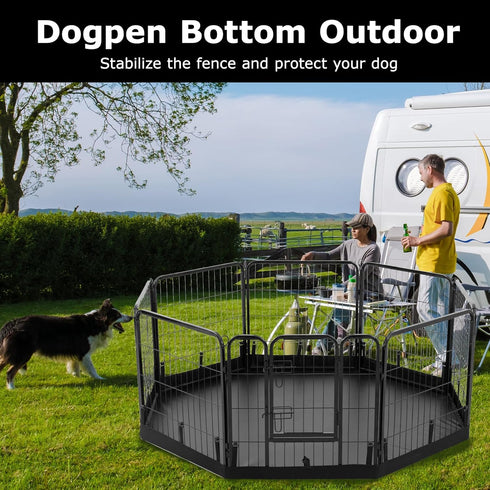 24 Inch 8 PJYuCien Dog Playpen Bottom Pad, Fits Width Panels Regular Octagon Metal Exercise Pet Playpen, Black