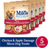 10 (Pack 5), Milo's Kitchen Homestyle Dog Treats, Chicken & Apple Sausage Slices, Ounce of High Protein, No Artificial
