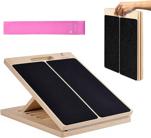 Generic ERA of Vision Adjustable Slant Board for Stretching Wooden Incline Calf & Leg Stretch Trainer with Anti-Slip