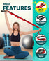 Stretching Strap with Loops - Non Elastic Stretch Band for Physical Therapy, Yoga, and Flexibility - Hamstring & Leg