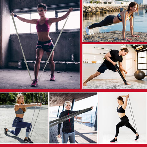 Resistance Bands Set for Exercise, Thick Heavy Workout Bands with Door Anchor for Body Stretching