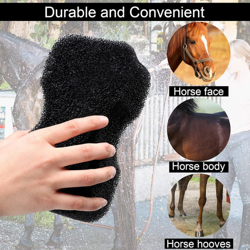 3 4.33 7.87 2.56 Inch Eaasty Pcs Horse Groomer Sponge Scrubber Massager Horse Grooming Brush Kit Supplies Large Soft