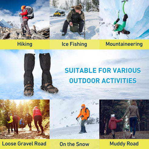 Gaiters for Hiking – Waterproof and Breathable Leg Gaiters for Women & Men Boots, Adjustable Lightweight for Hunting &