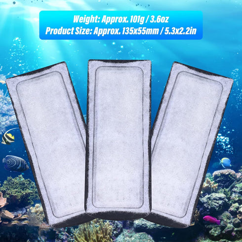 Fish Tank Filter Cartridge, 6Pcs Aquarium Filter Cotton Replacement, Wall Mounted Filter Accessory for Healthier Fish