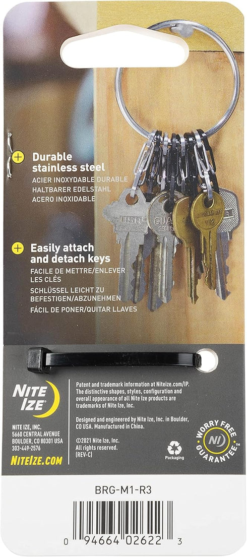 Nite Ize BigRing KeyRing, Multi Key Holder Carabiner with 8 Stainless Steel Key-Holding S-Biners