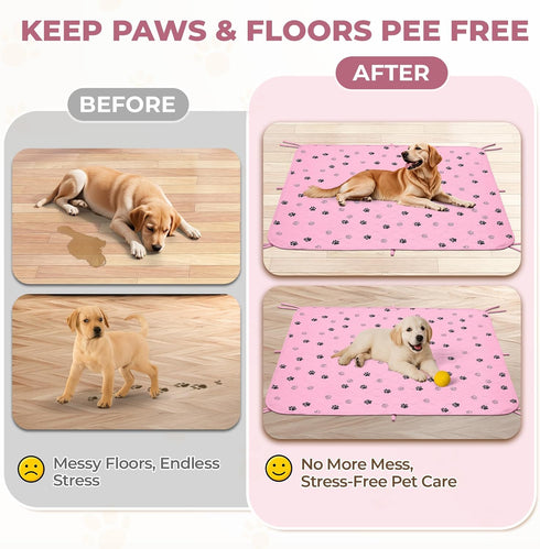 2 Pack 36"x41" 8 Fostanfly Washable Pee Pads for Dogs, Large Ultra-Absorbent and Leak-Proof Non-Slip Reusable Potty