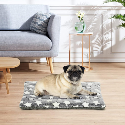 Dog Bed Mat, Reversible Crate Pad for Medium Small Dogs, Portable Soft Pet Bed Mat, Machine Washable (24-inch)