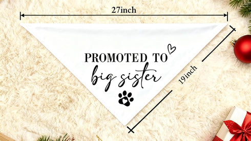 Promoted to Big Sister Dog Bandana Baby Announcement Dogs Bandanas White Pregnancy Announcement Big Brother Bandana