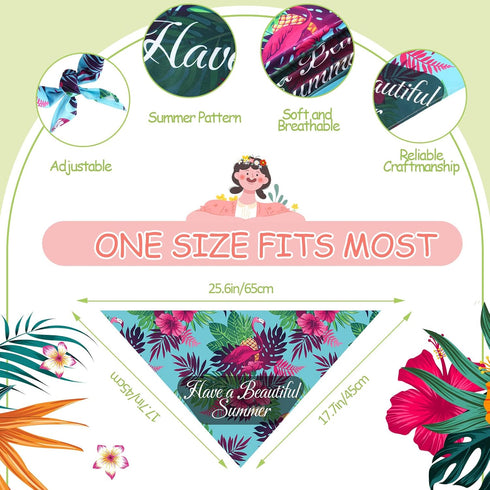 100 Kacctyen Pcs Fresh Dog Bandanas Bulk Hawaii Dog Adjustable Cute Washable Triangle Kerchief Scarf Bibs for Small