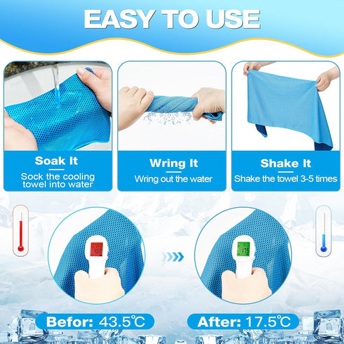 50 Pack MENOLY Cooling Towels, Cooling Towels for Neck and Face, Sweat Microfiber Towel Soft Breathable Towel for Gym