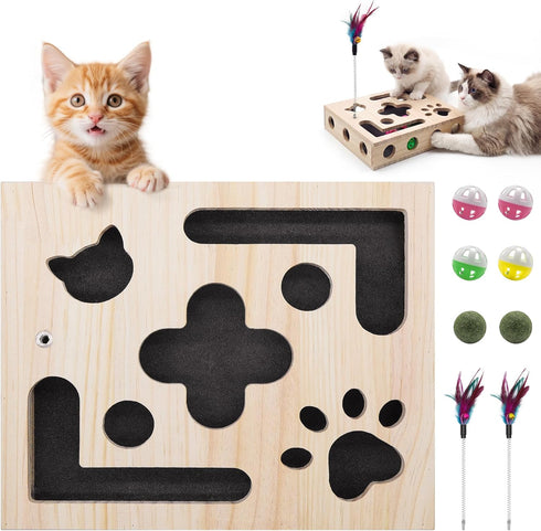 Hyfico Cat Toys for Indoor Cats - Cat Nail File Box with Interactive