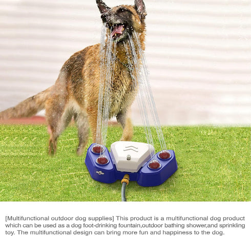 Cosirttx 4 Outdoor Dog Water Play Sprinkler,Step On Dog Water System,Safe Self Watering Doggie Drinking Fountains