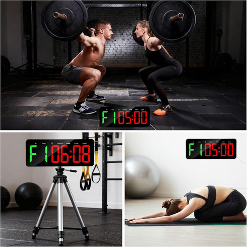 Faweskiy Count Upgraded Gym Timer Clock for Tabata/FBG/EMOM - Large Workout Clock for Home Gym with Remote Control