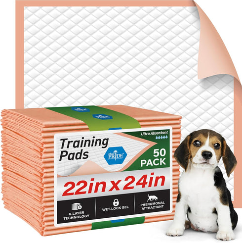 MED PRIDE Dog Training Pads, Pack of 125, Ultra-Absorbent Disposable Puppy Potty Pee Pads, Leakproof & Waterproof