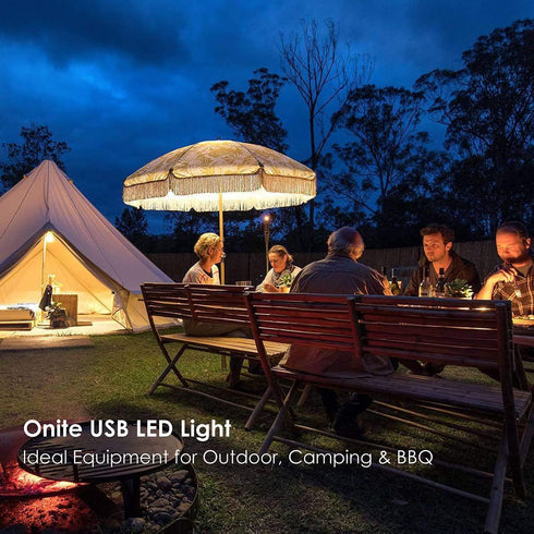 Onite 2-Pack USB LED Light Bulb, 2700K Warm White, Emergency Backup Lighting for Camping, RV, Garage, Power Outage