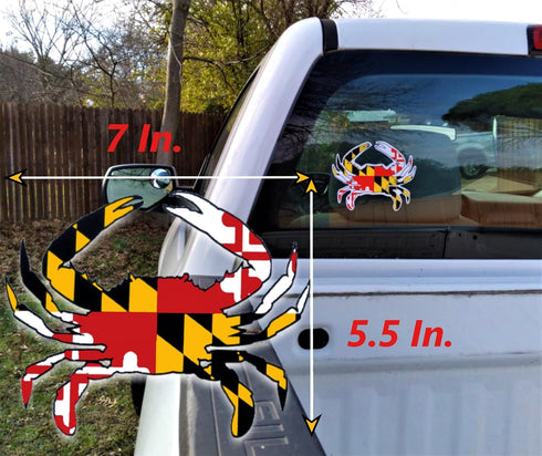 Generic 7 5.5 Maryland Crab Sticker ( x ) MD State Flag Decal Wheezeway