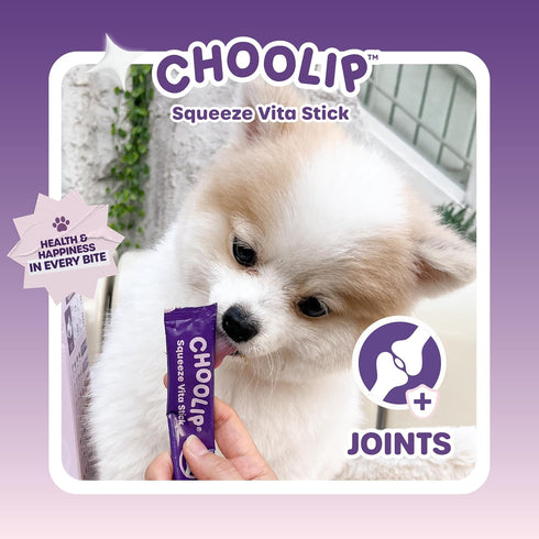 Squeeze Vita Stick for Joints, Lickable Cat and Dog Treats with Green Lipped Mussels, Vet-Formulated 7pk Snack