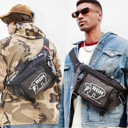 Rough Enough Tactical Fanny Pack for Men - Large Crossbody Waist Bag for Hunting, Camping, Hiking in Waxed Canvas