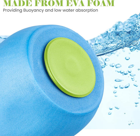VIDELLY 2-Piece Aquatic Exercise Foam Dumbbell Set - Pool Fitness Water Aerobic Equipment