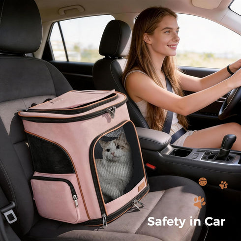 Backpack Backpack Backpack Lekereise Pet Carrier Expandable Cat for Small Dogs Cats, Dog Bag with Breathable Mesh, Pink