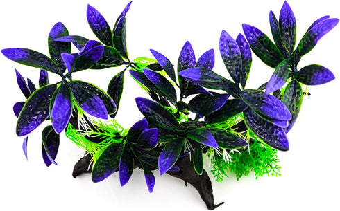 AQUA KT Purple Aquarium Landscape Simulation Artificial Plant, Plastic Fish Tank Decoration, Aquatic Water Plant