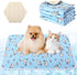 4 Pcs Dog Cooling Mat, 28'' x 20'', Self Cooling Ice Silk Chill Pads, Washable Cushion for Dogs and Cats, Blue