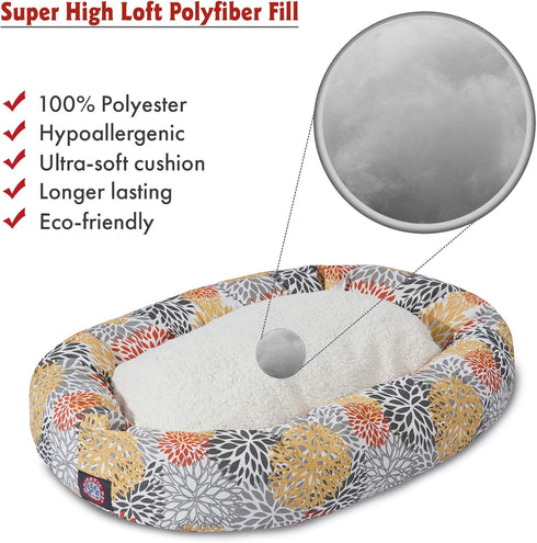 Majestic Pet 24" Sherpa Bagel Bed - Citrus Blooms