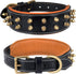 Genuine Leather Spike Dog Collar | Full Grain, Heavy Duty for Medium, Large, XL Breeds (1.75" Wide, Black)