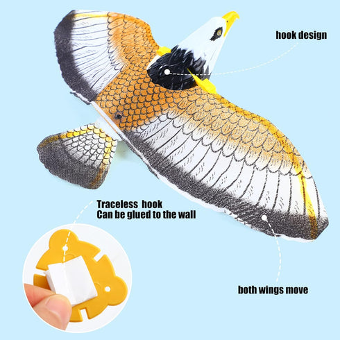 LOMIMOS Flying Bird Cat Toy, Interactive Hanging Spinning Simulation Bird with Sound Light for Indoor Ceiling Kitten