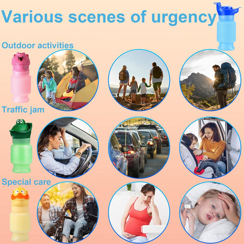 Lpluziyyds 600ml Scalable Emergency Urinal, Portable Toilet for Car, Portable Mini Outdoor Camping Travel Shrinkable