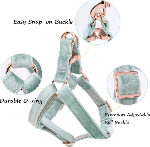 ARING PET Dog Halter Harness - Velvet No Pull Dog Halter Harness, Adjustable Heavy Duty for Small Medium Large Dogs