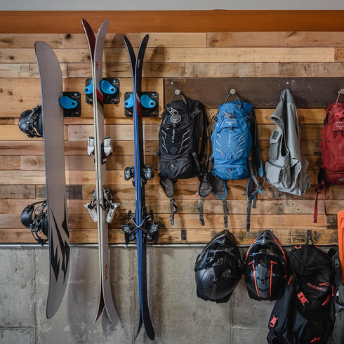 Ultimate Ski & Snowboard Wall Rack, Secure Non-Slip Storage for Any Ski/Board, Garage Organization, 1 Pack