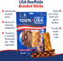 100% 6in 6 inches (Pack 6) Pet Factory USA Made Natural Beefhide Dog Chew Sticks - Braided Dog Rawhide Bones with Beef