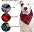 Dog Bandana 4 Pack, Premium Durable Soft Fabric, Buffalo Plaid Scarf for Small Dogs, Cats, Black, White, Red, Green,