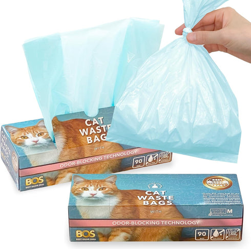 BOS Amazing Odor Sealing Cat Waste Disposal Bags - Durable and Unscented