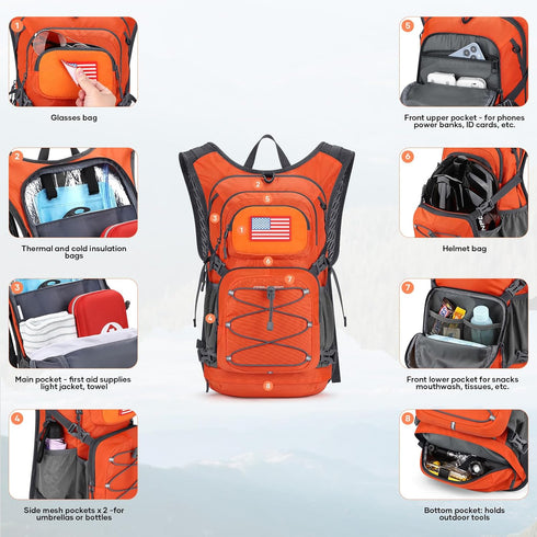 Maelstrom Hydration Backpack, Hiking Backpack with 2L Water Bladder, Lightweight Insulation for Hiking