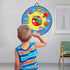 TOMYOU 26" Dart Board for Kids with 16 Sticky Balls, Double Sided Dinosaur Dart Board, Indoor Outdoor