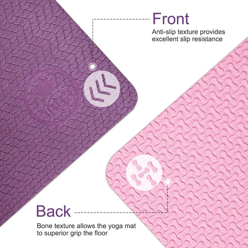 IUGA Eco Friendly Non Slip Yoga Mat Thick Anti-tear Workout & Exercise Mat for Yoga, Pilates, Fitness (72"x 24"x 6mm)