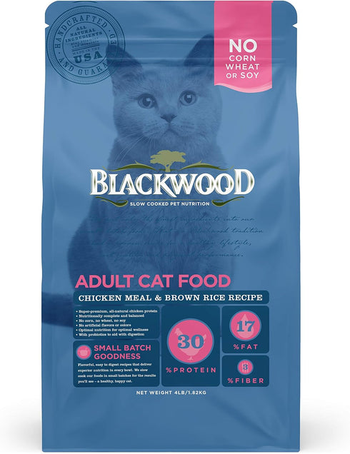 Blackwood Pet Cat Food - Super Premium Dry Food for Adult, Indoor, and Senior Cats, Chicken Meal and Brown Rice Recipe