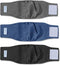 Teamoy 3pcs Washable Reusable Wrap Diapers for Male Dogs, Black, Gray, Blue (XS, 7"-9" Waist)