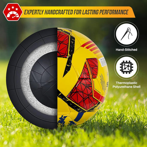 Vizari Stadio Match NFHS Soccer Ball, 32 Panel Hand Stitched Training Soccer Ball for Practice Sessions and Official